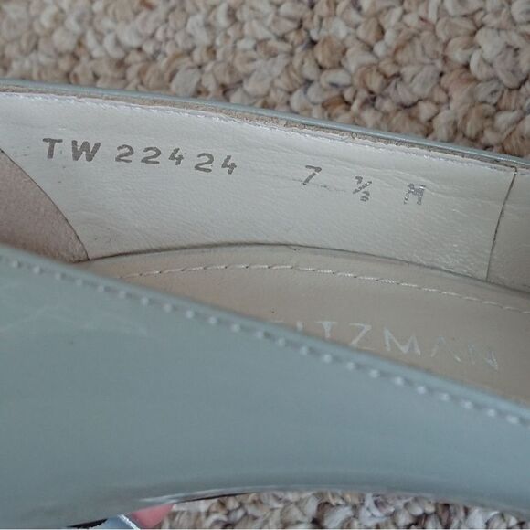 Stuart Weitzman Nouveau Silver Aniline patent leather pump size 7.5M - Picture 6 of 12
